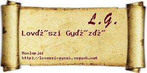 Lovászi Győző névjegykártya